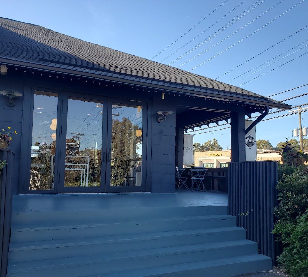 Storefront of Not Just Coffee, specialty coffee shop in Charlotte