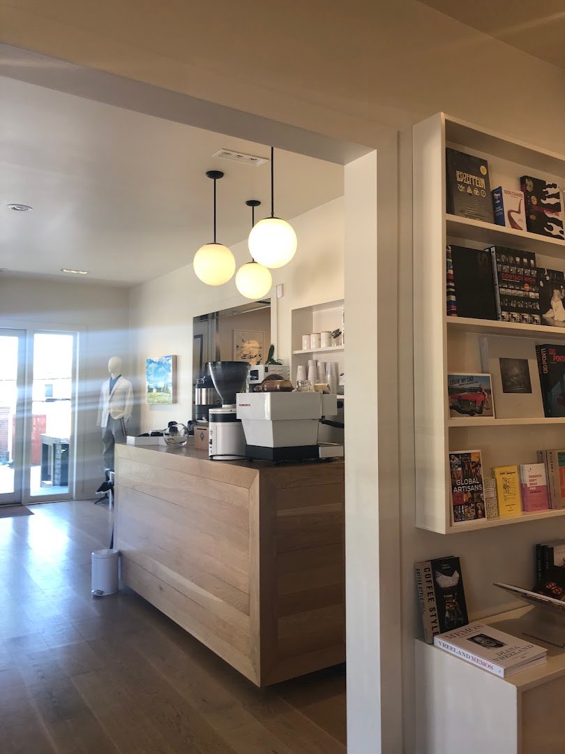 Interior of Not Just Coffee, specialty coffee shop in Charlotte