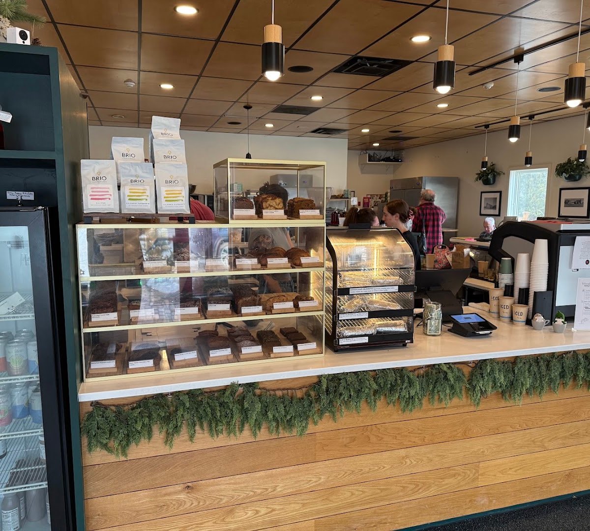 Interior of Woodland Baking and Coffee, specialty coffee shop in Stowe
