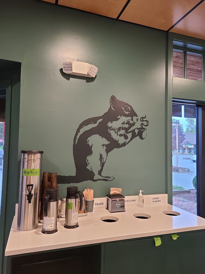 Interior of Woodland Baking and Coffee, specialty coffee shop in Stowe