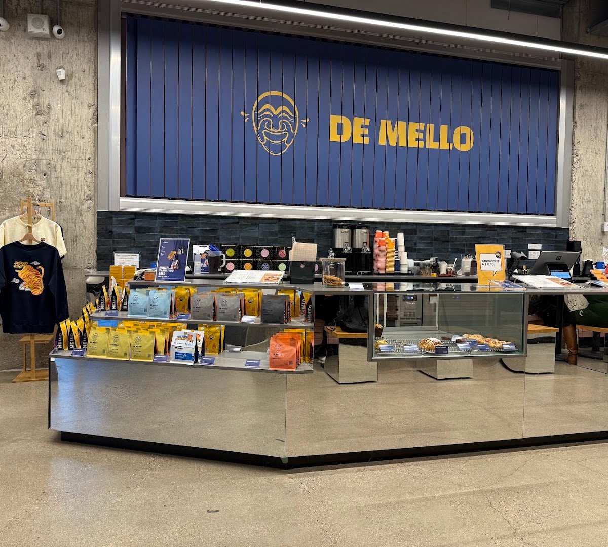 Interior of De Mello Coffee, specialty coffee shop in Toronto
