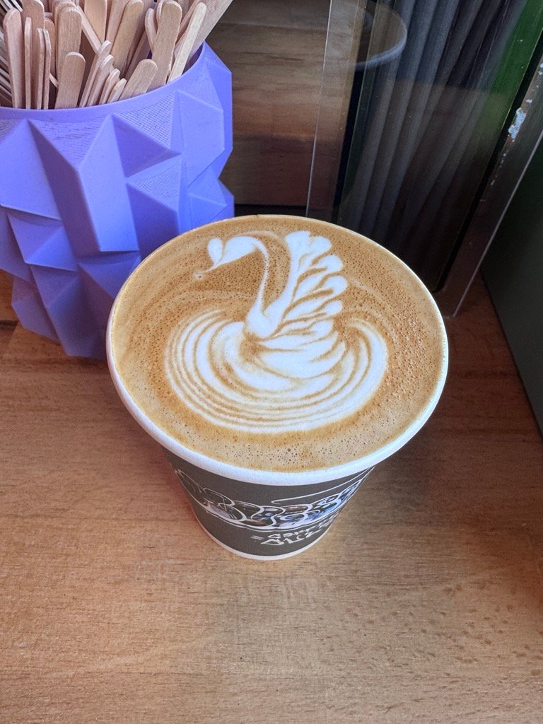 Coffee at Mugshot Coffee, specialty coffee shop in Prague