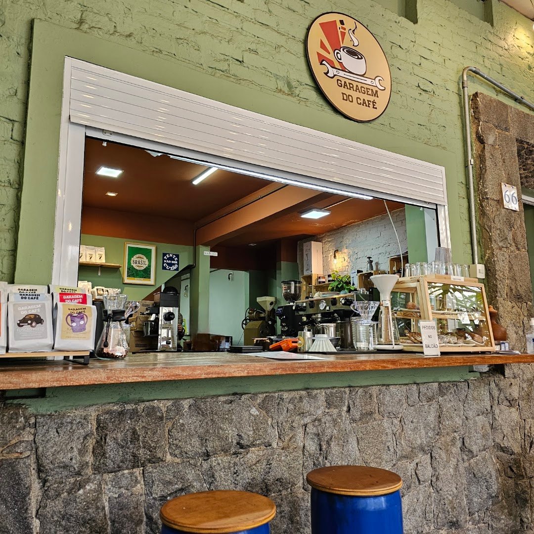 Interior of Garagem do Café, specialty coffee shop in São Paulo