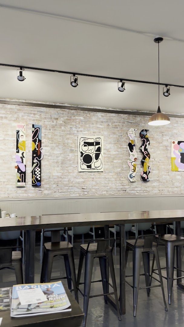 Interior of Quills Coffee, specialty coffee shop in Louisville