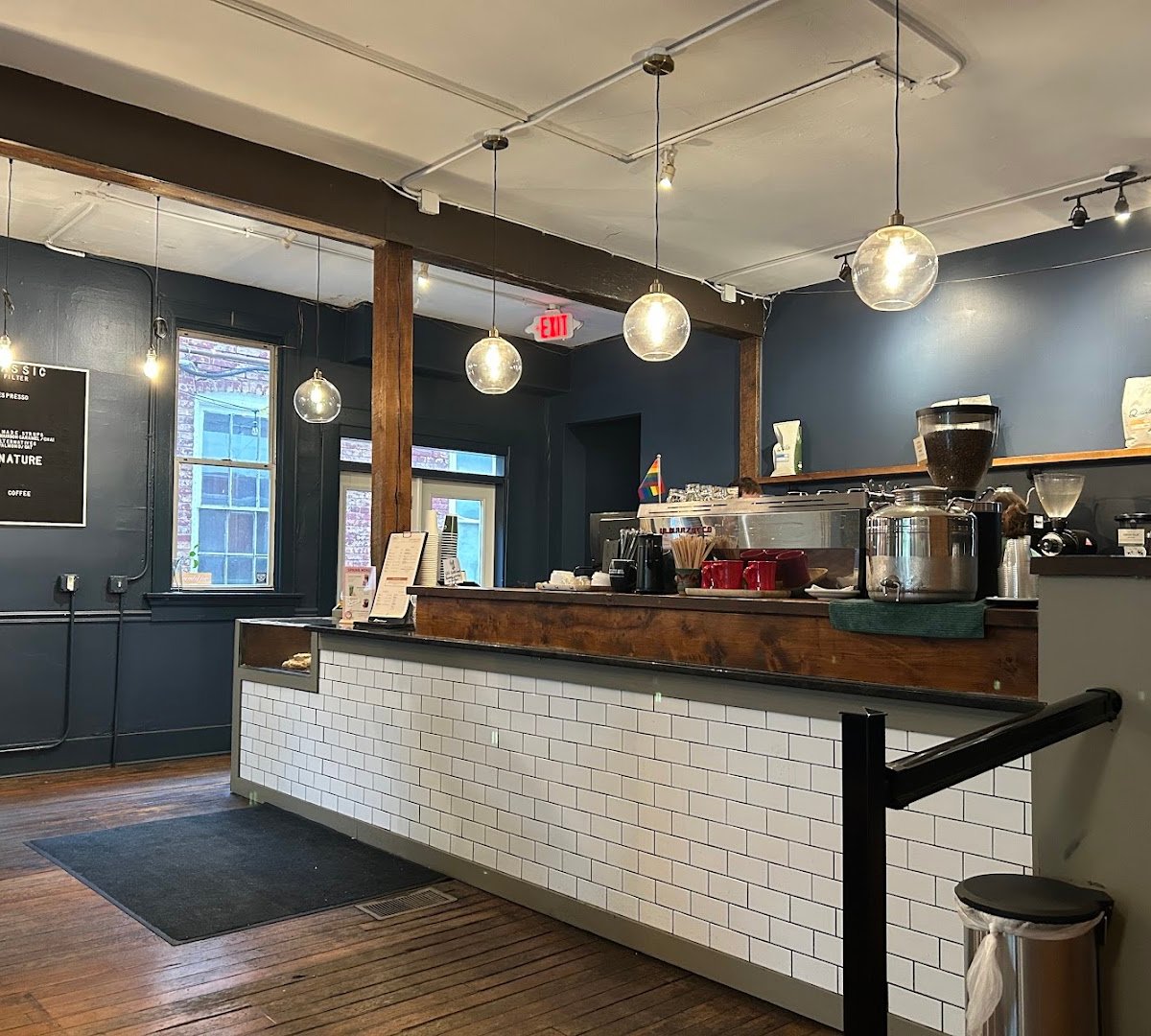 Interior of Quills Coffee, specialty coffee shop in Louisville