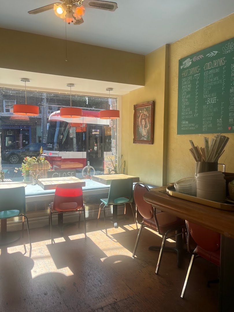 Interior of Osprey Cafe, specialty coffee shop in Toronto