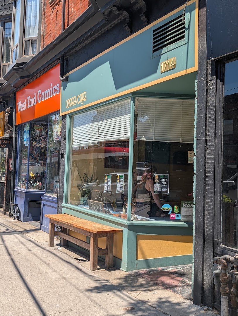 Storefront of Osprey Cafe, specialty coffee shop in Toronto