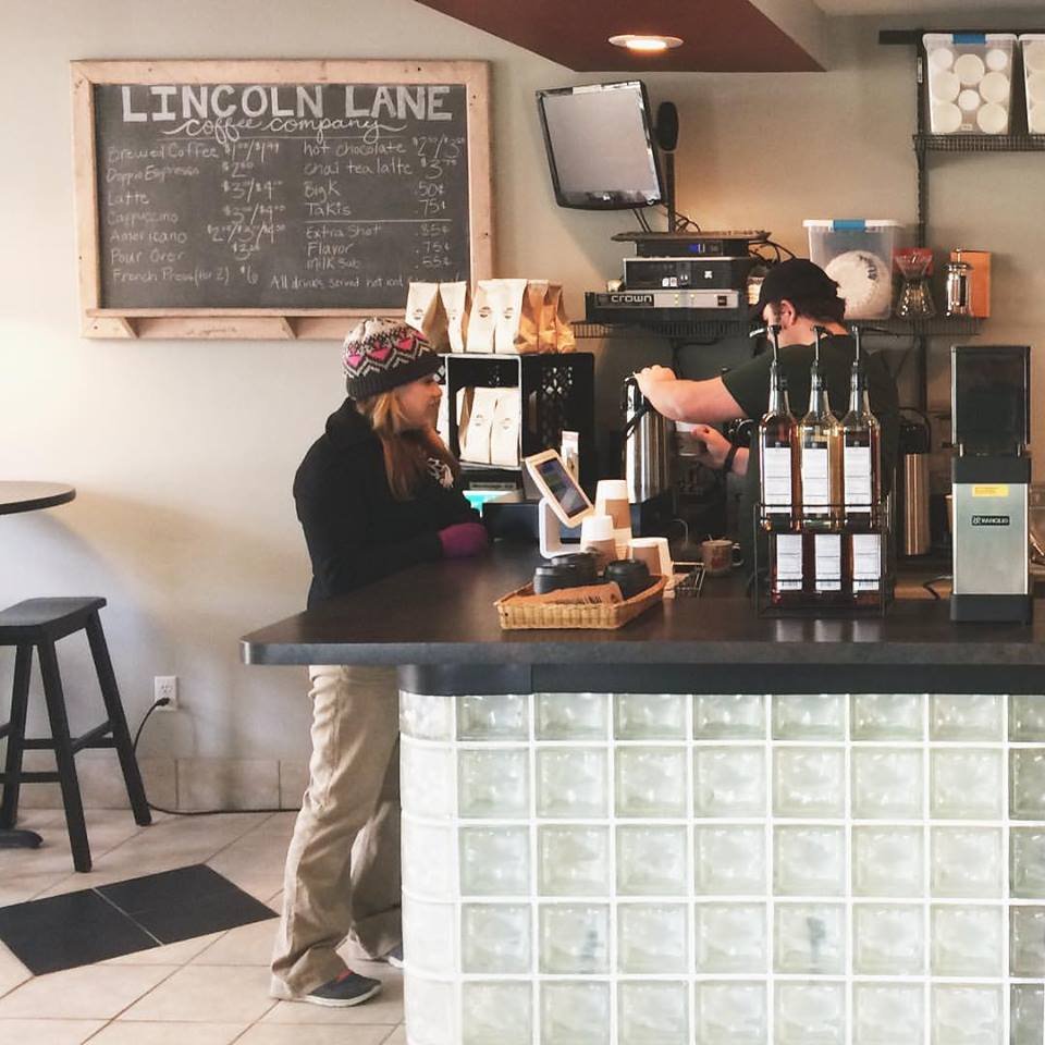 Interior of Lincoln Lane Coffee Co., specialty coffee shop in Indianapolis