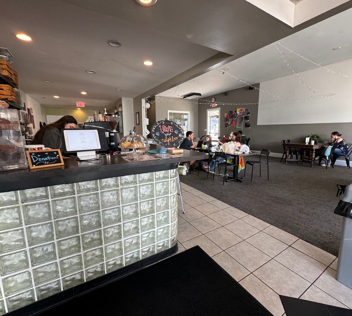 Interior of Lincoln Lane Coffee Co., specialty coffee shop in Indianapolis