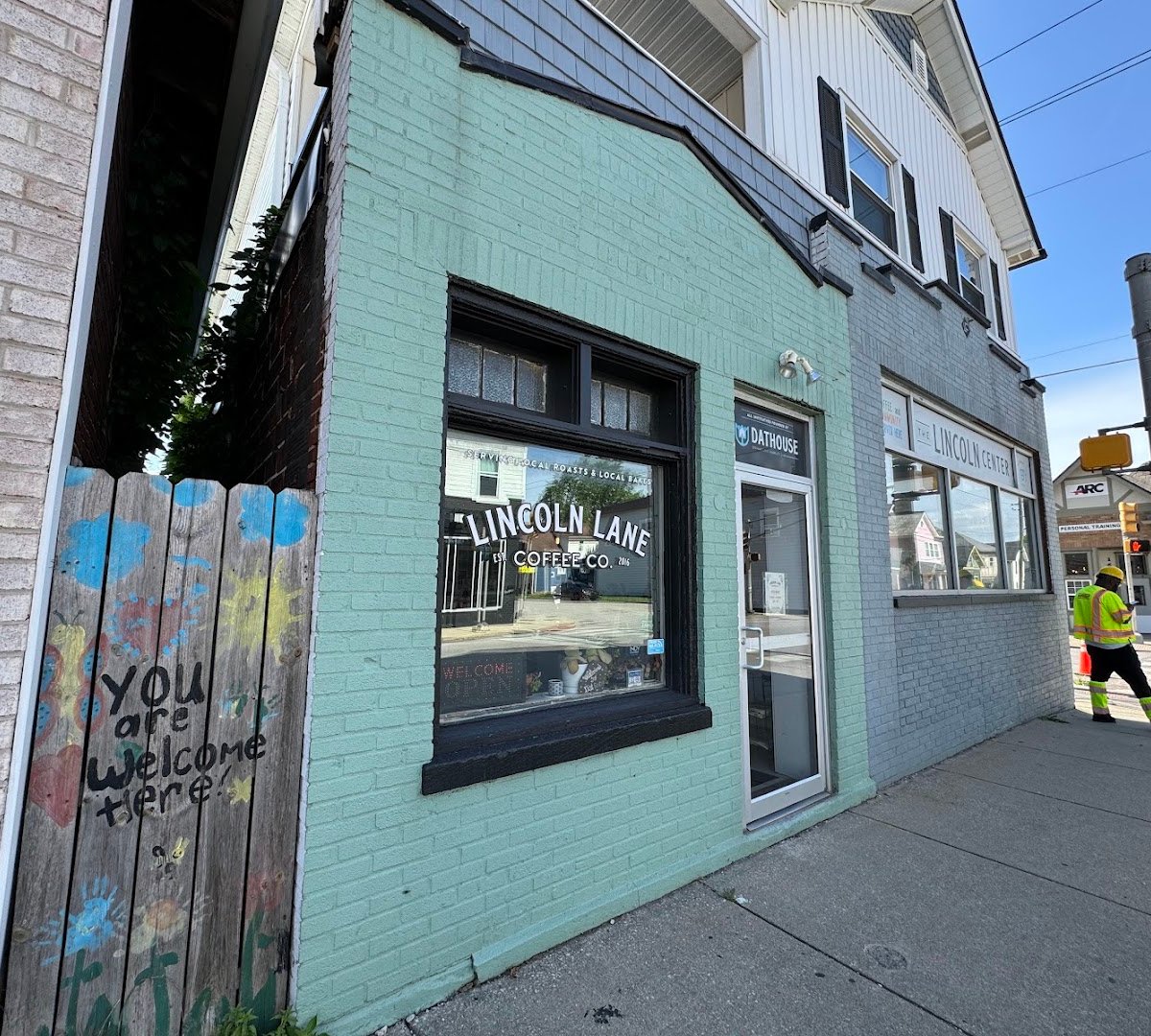 Storefront of Lincoln Lane Coffee Co., specialty coffee shop in Indianapolis