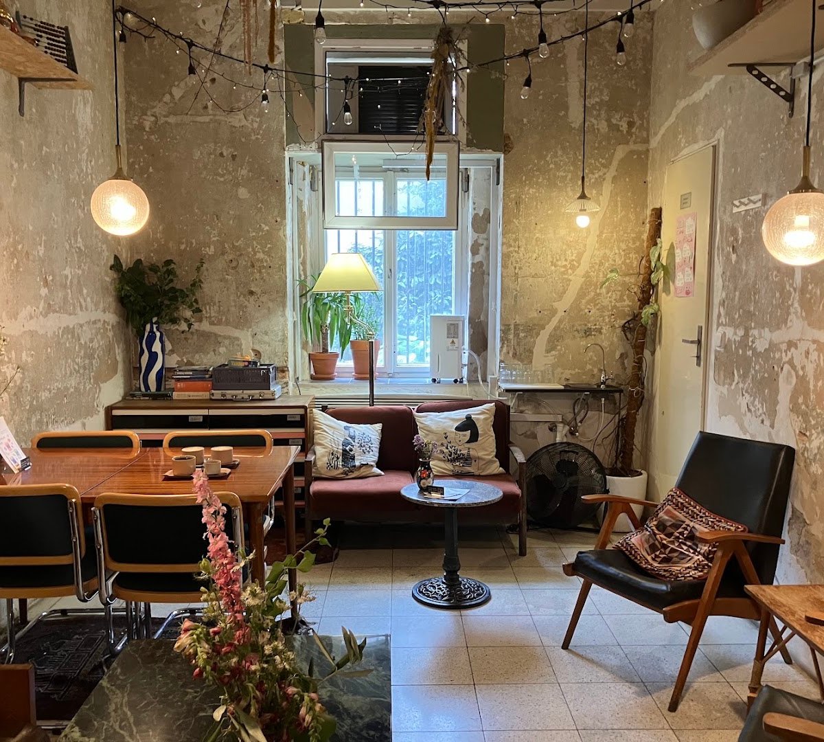 Interior of format.coffee, specialty coffee shop in Prague