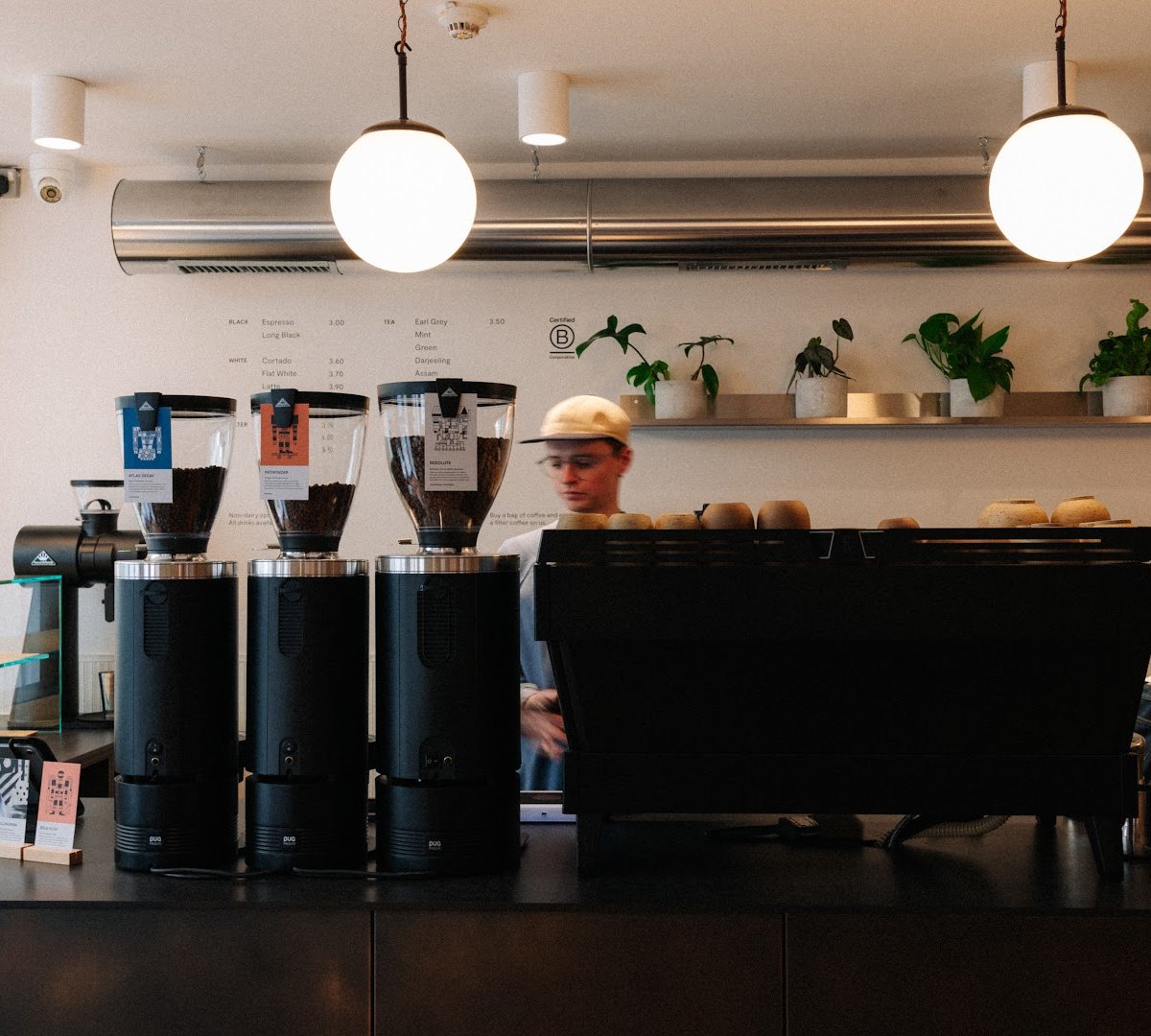 Interior of Origin Coffee (South College Street), specialty coffee shop in Edinburgh