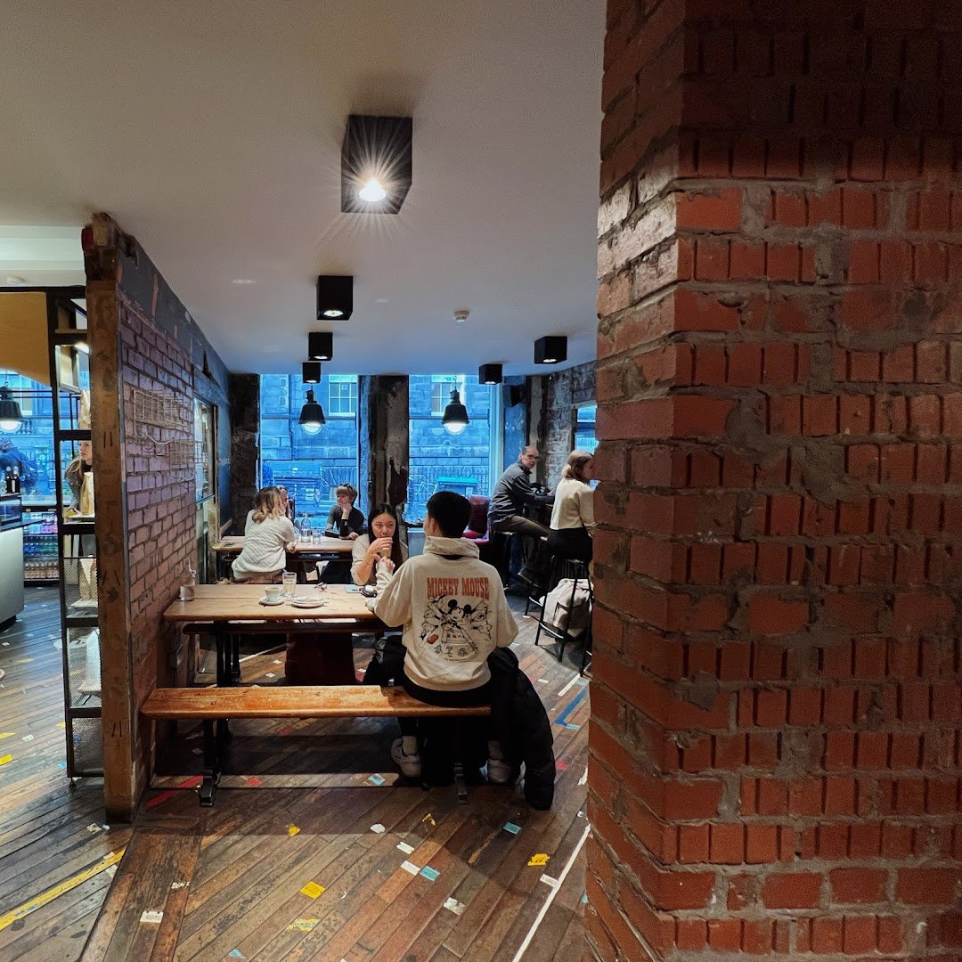 Interior of Origin Coffee (South College Street), specialty coffee shop in Edinburgh