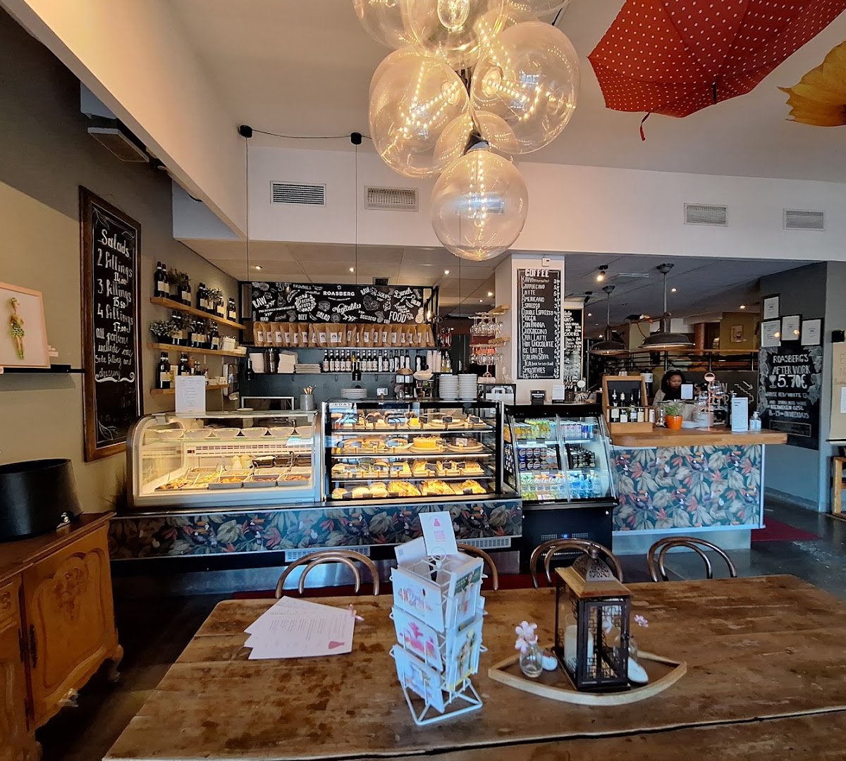 Interior of Roasberg, specialty coffee shop in Helsinki