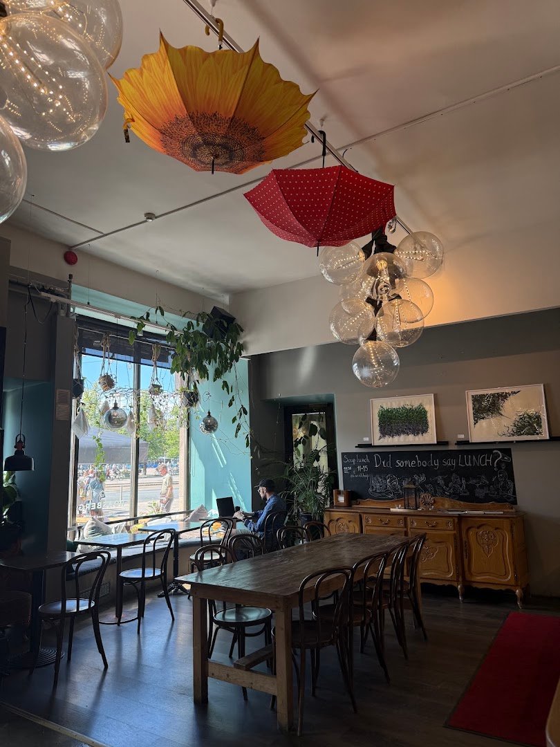 Interior of Roasberg, specialty coffee shop in Helsinki