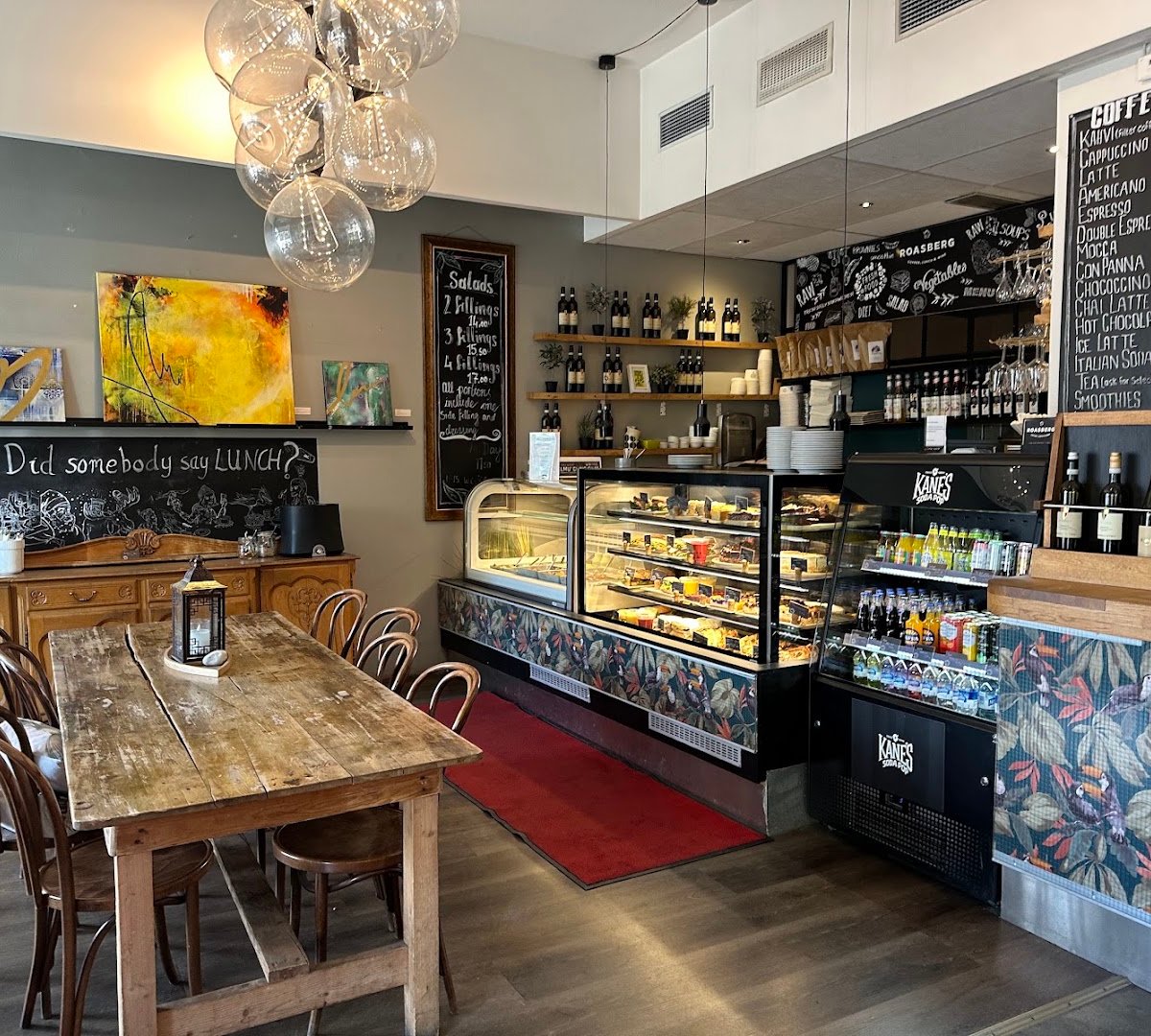 Interior of Roasberg, specialty coffee shop in Helsinki