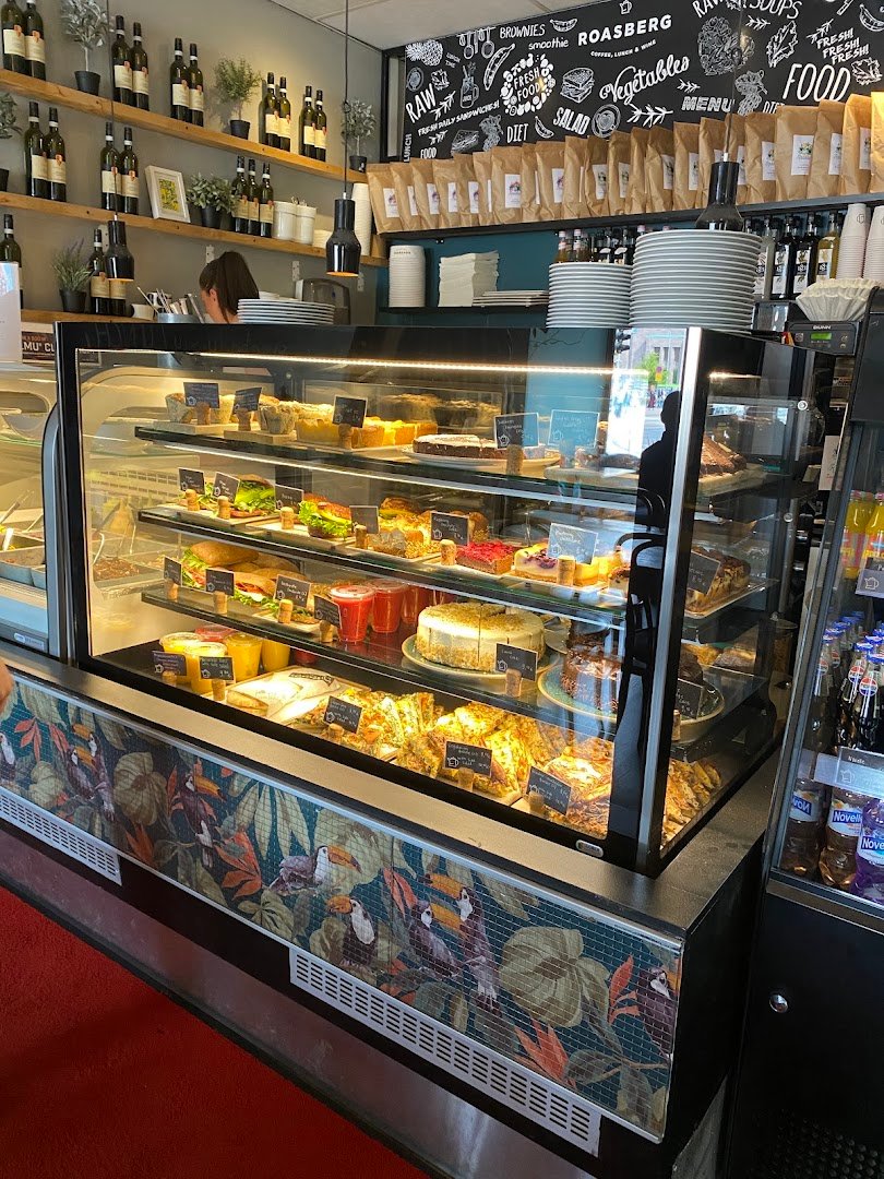 Interior of Roasberg, specialty coffee shop in Helsinki