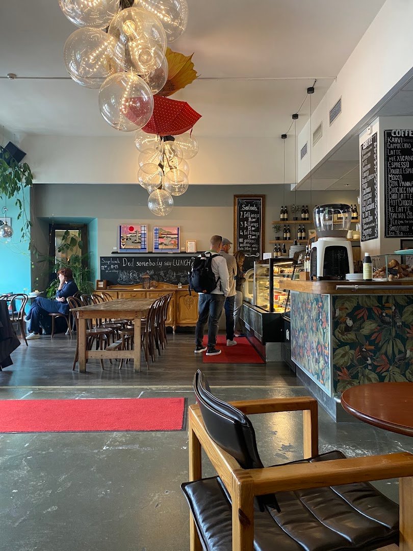 Interior of Roasberg, specialty coffee shop in Helsinki