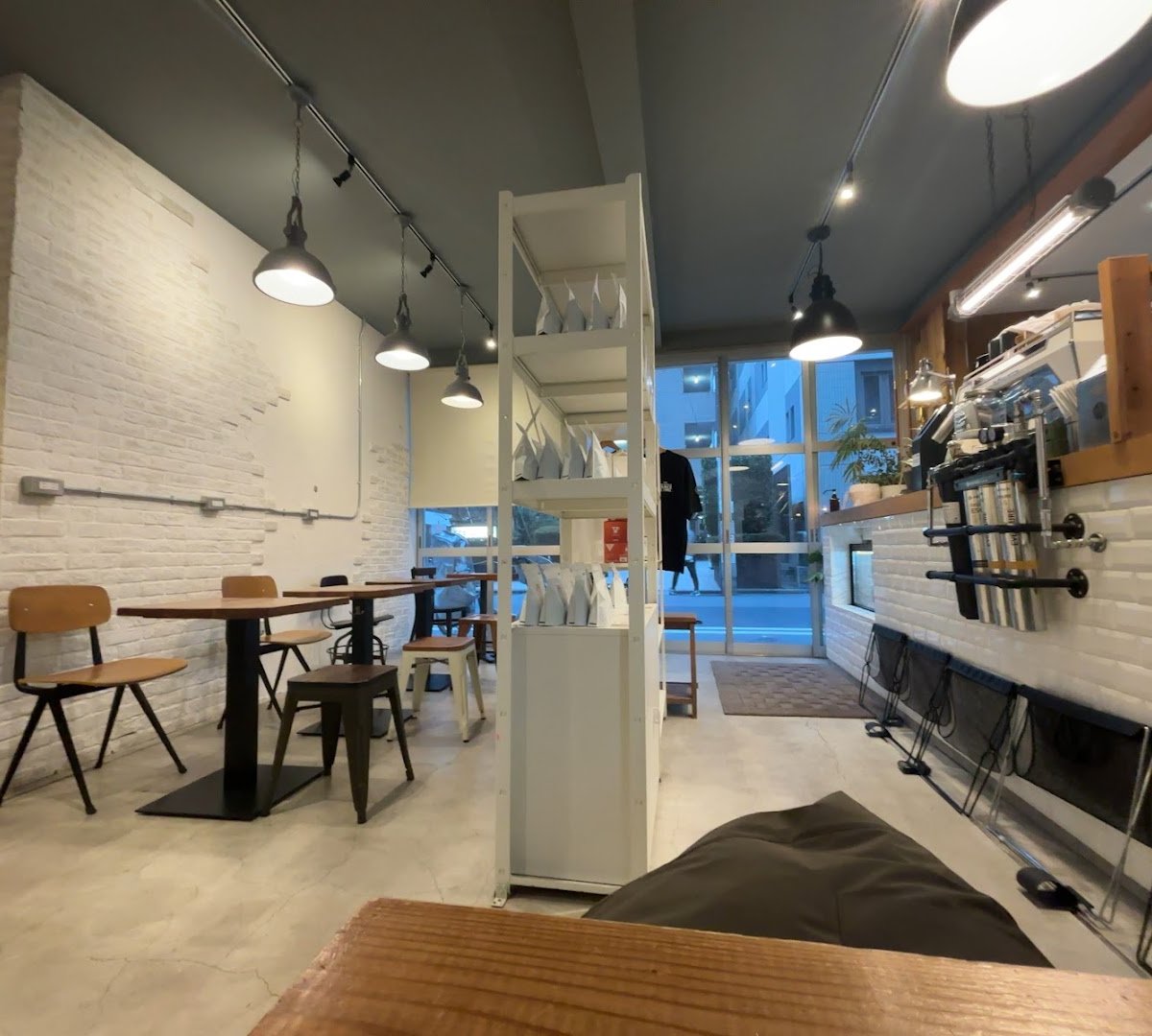 Interior of Peace Coffee Roasters, specialty coffee shop in Tokyo