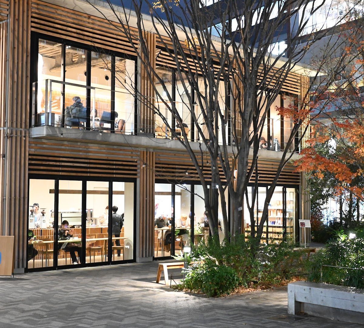 Storefront of Blue Bottle Coffee - Shibuya Cafe, specialty coffee shop in Tokyo