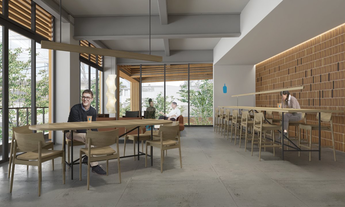 Interior of Blue Bottle Coffee - Shibuya Cafe, specialty coffee shop in Tokyo