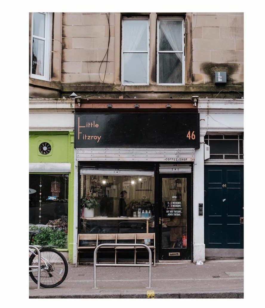 Storefront of Little Fitzroy Coffee., specialty coffee shop in Edinburgh