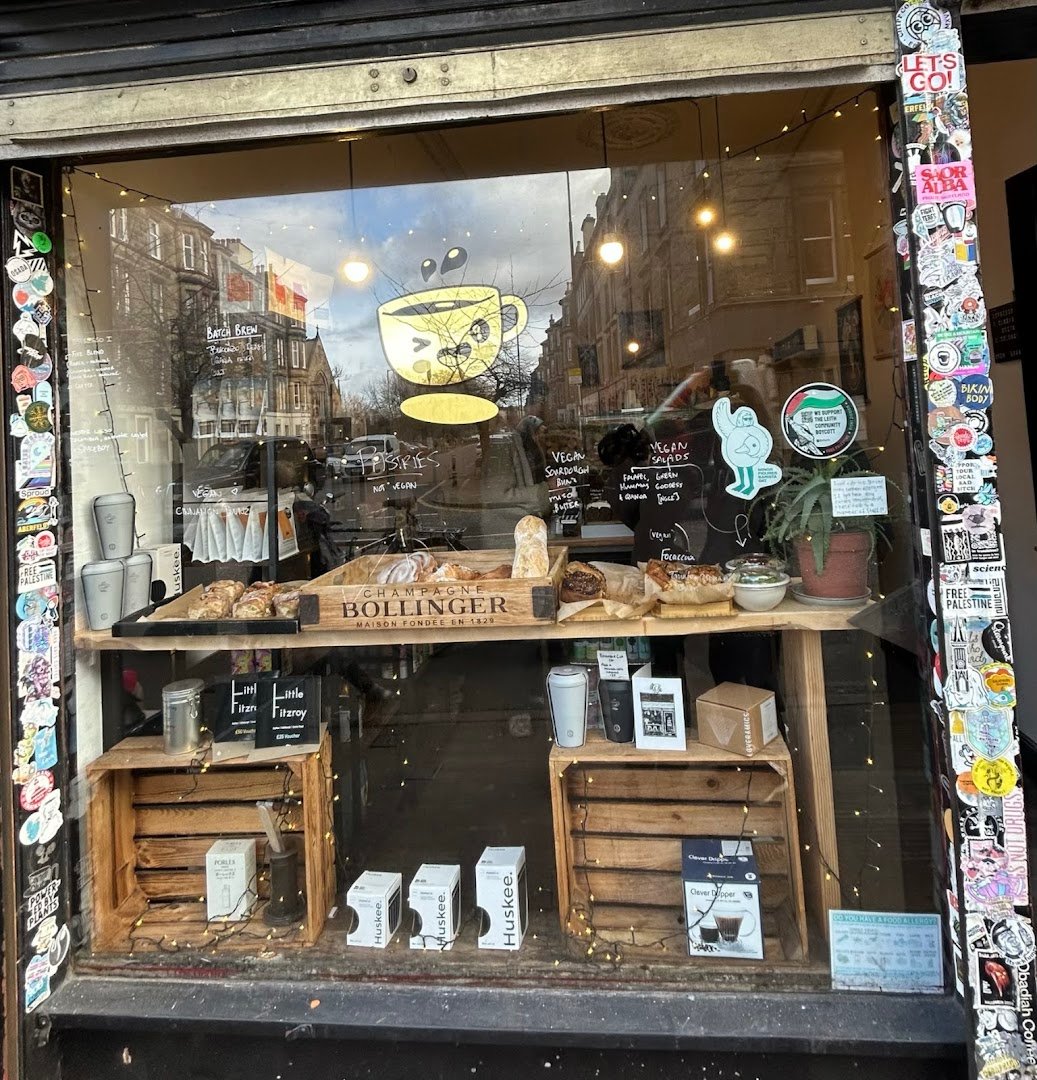Storefront of Little Fitzroy Coffee., specialty coffee shop in Edinburgh
