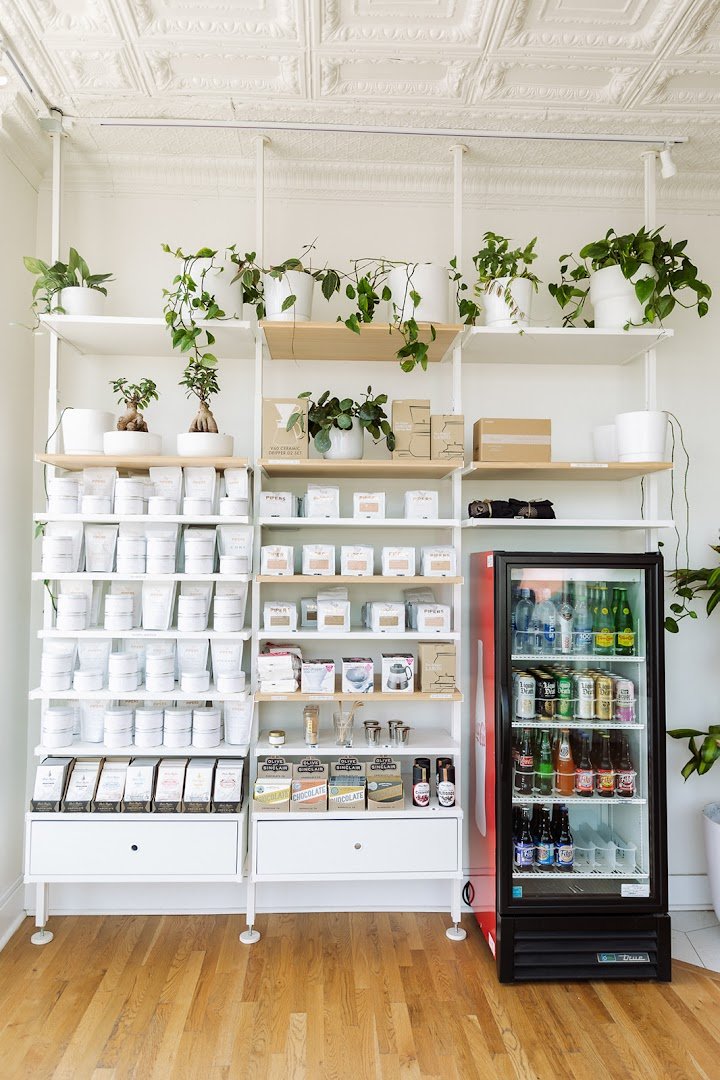 Interior of Pipers Tea & Coffee, specialty coffee shop in St. Louis