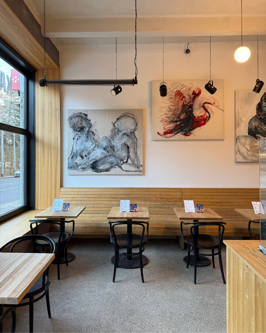 Interior of Coffee Source Francouzská, specialty coffee shop in Prague