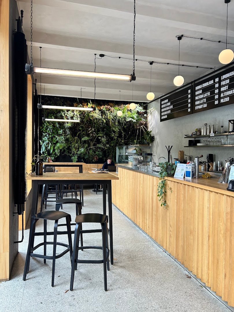 Interior of Coffee Source Francouzská, specialty coffee shop in Prague