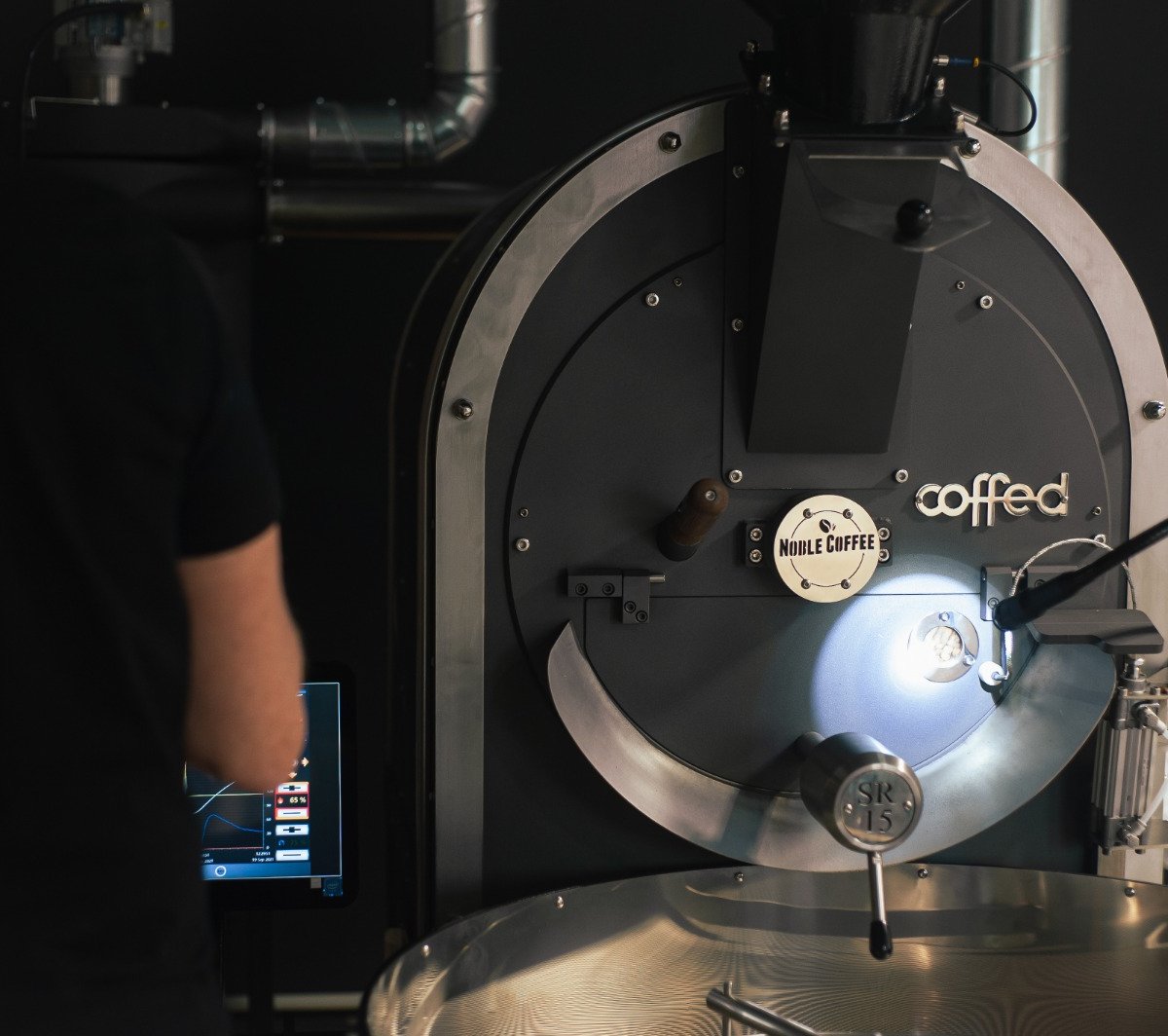 Interior of Noble Coffee Roastery, specialty coffee shop in Warsaw