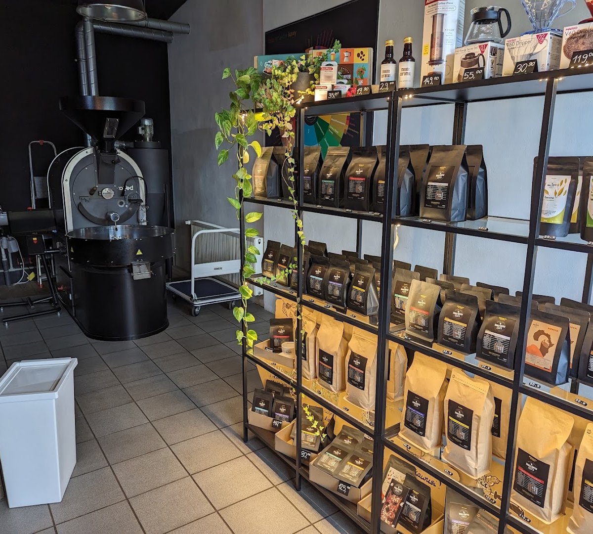 Interior of Noble Coffee Roastery, specialty coffee shop in Warsaw