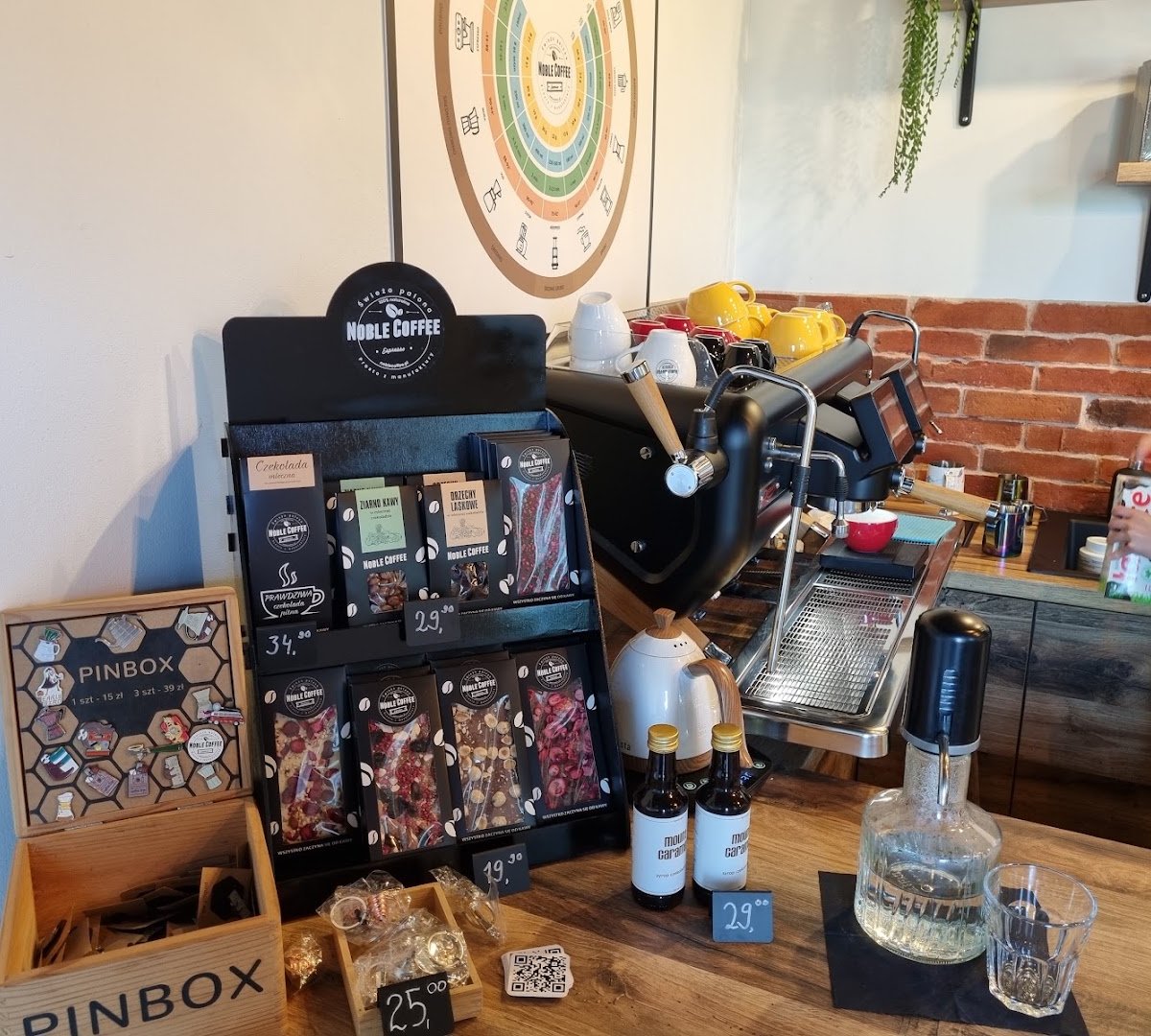 Interior of Noble Coffee Roastery, specialty coffee shop in Warsaw