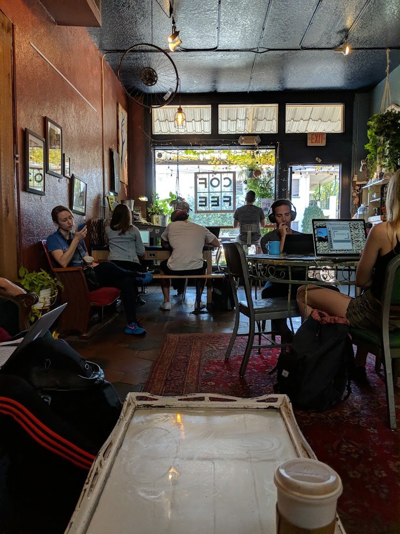 Interior of Black Crow Coffee Shop, specialty coffee shop in Tampa-St. Petersburg