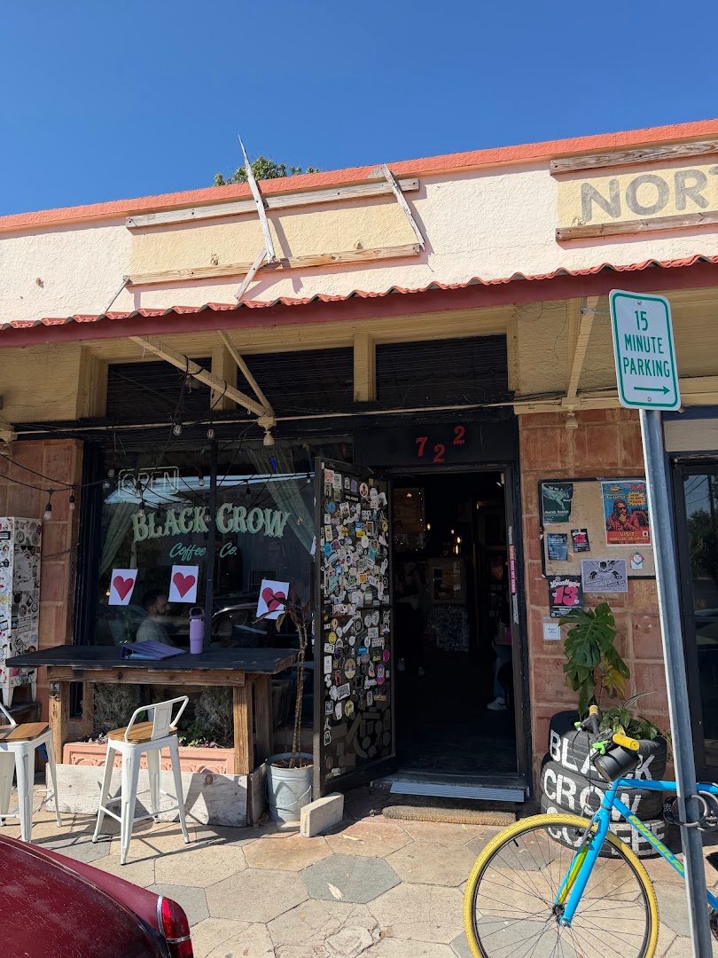 Storefront of Black Crow Coffee Shop, specialty coffee shop in Tampa-St. Petersburg
