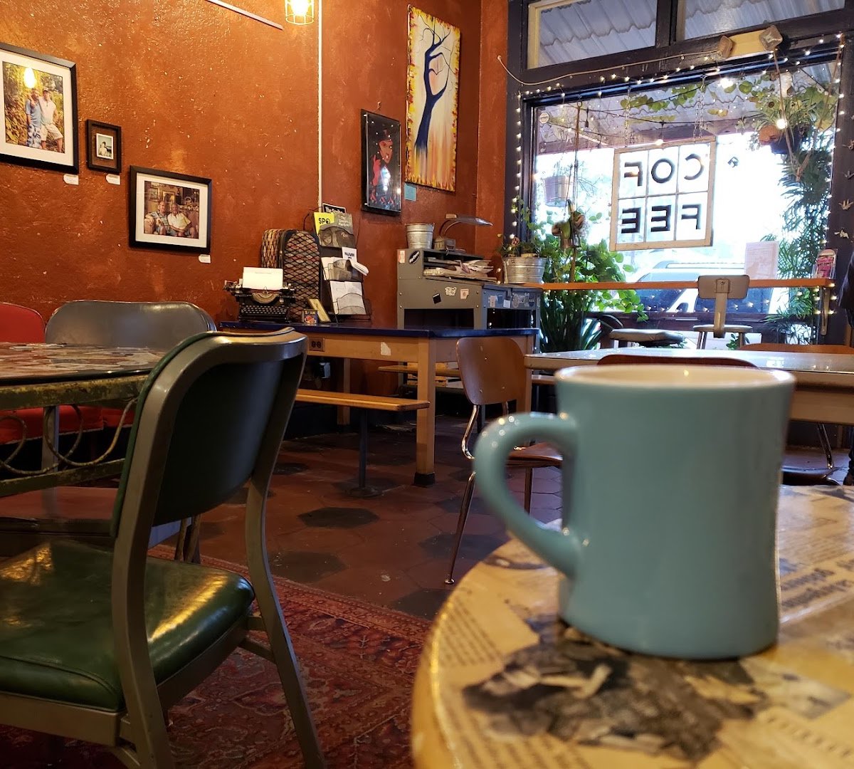 Interior of Black Crow Coffee Shop, specialty coffee shop in Tampa-St. Petersburg