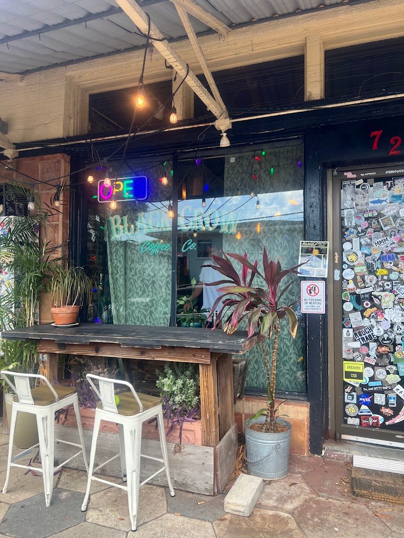 Storefront of Black Crow Coffee Shop, specialty coffee shop in Tampa-St. Petersburg