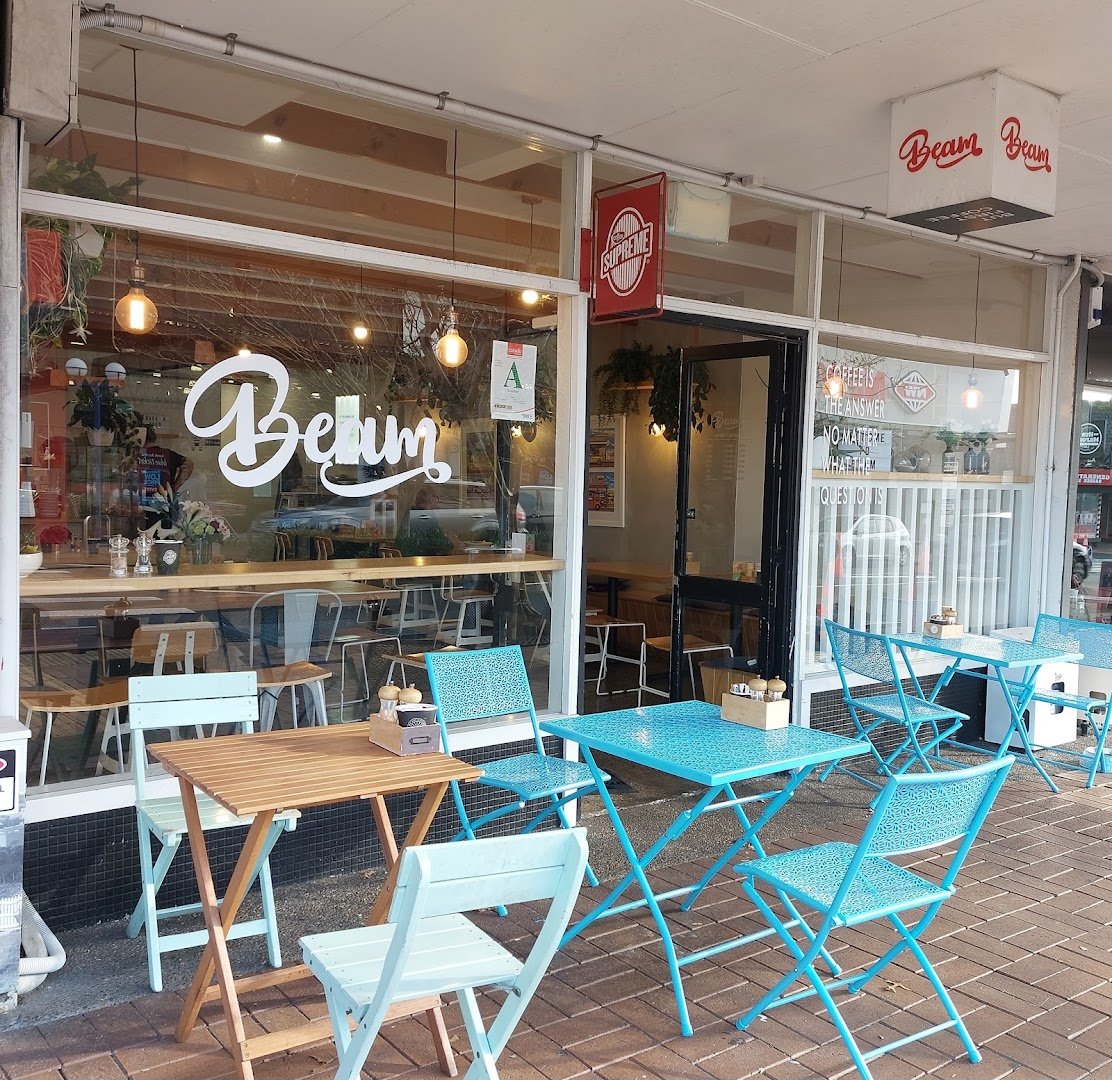 Storefront of Beam Cafe, specialty coffee shop in Auckland