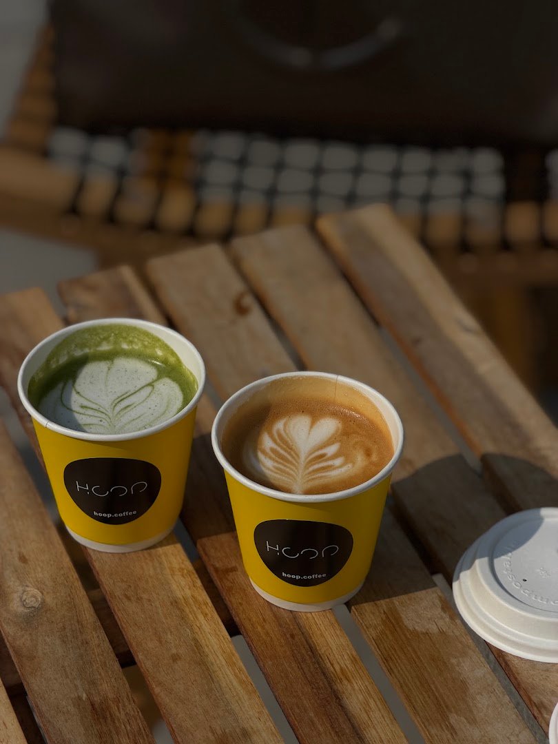 Coffee at HOOP COFFEE Osaka Castle Park, specialty coffee shop in Osaka