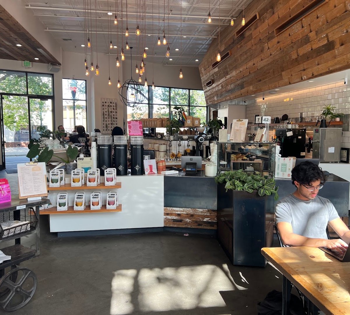 Interior of Verve Coffee Roasters, specialty coffee shop in Santa Cruz