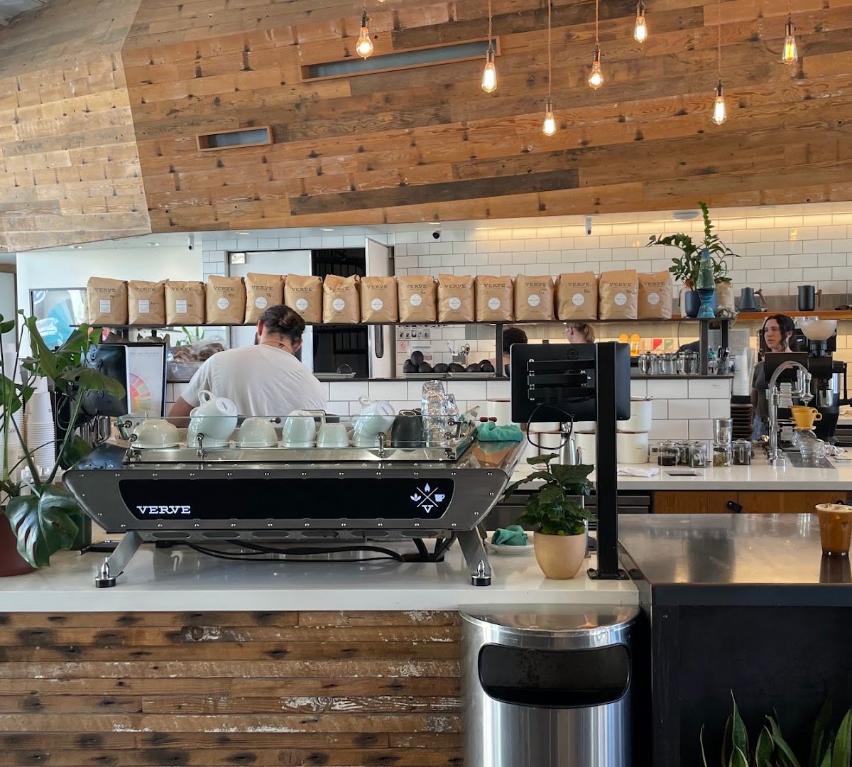 Interior of Verve Coffee Roasters, specialty coffee shop in Santa Cruz