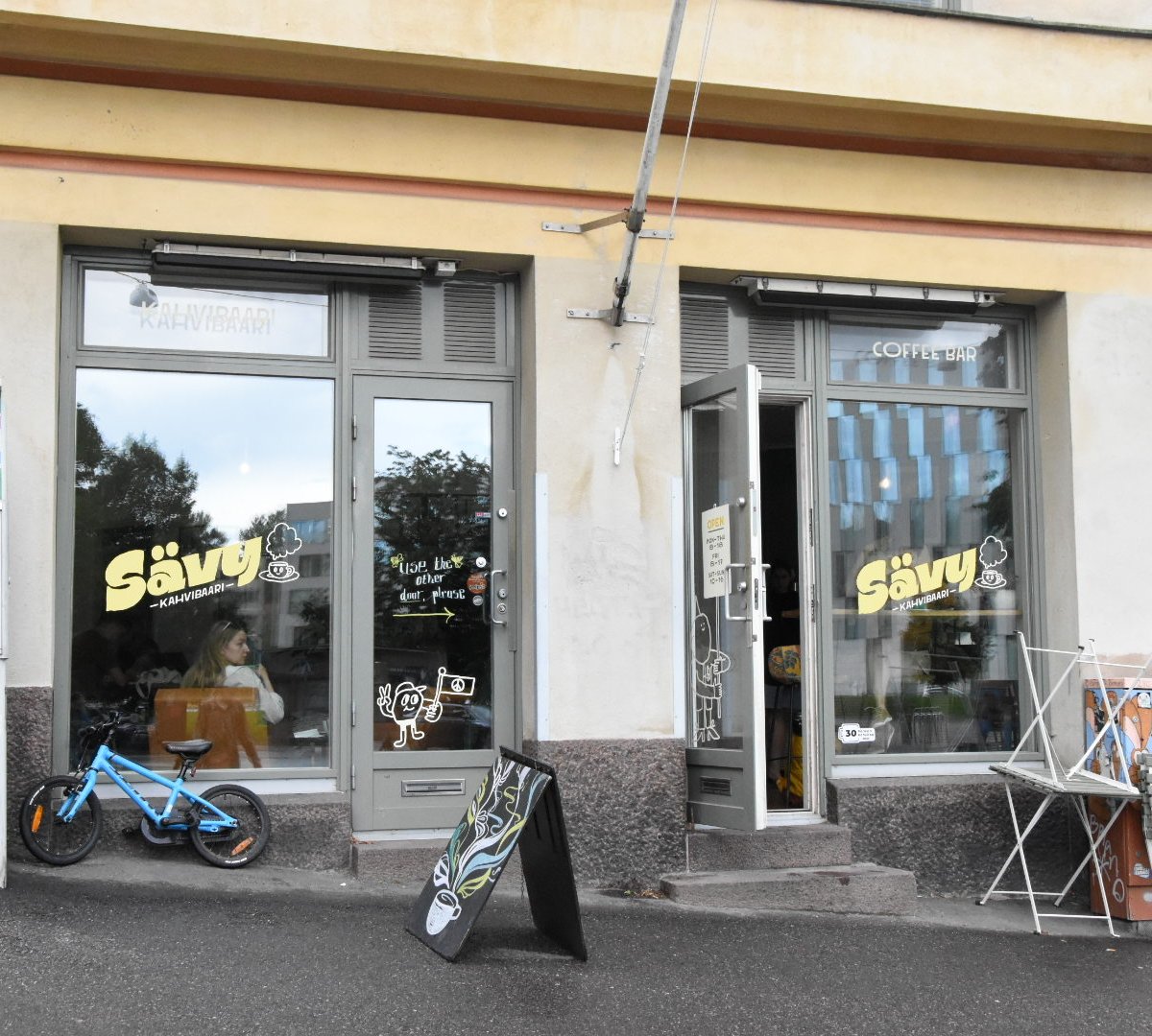 Storefront of Sävy, specialty coffee shop in Helsinki