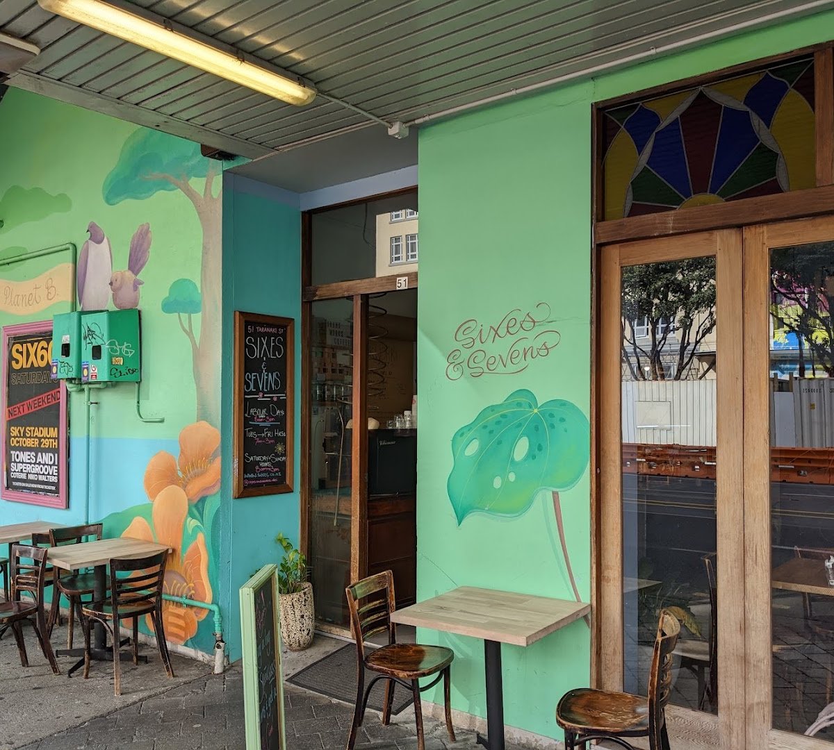 Storefront of Sixes And Sevens, specialty coffee shop in Wellington