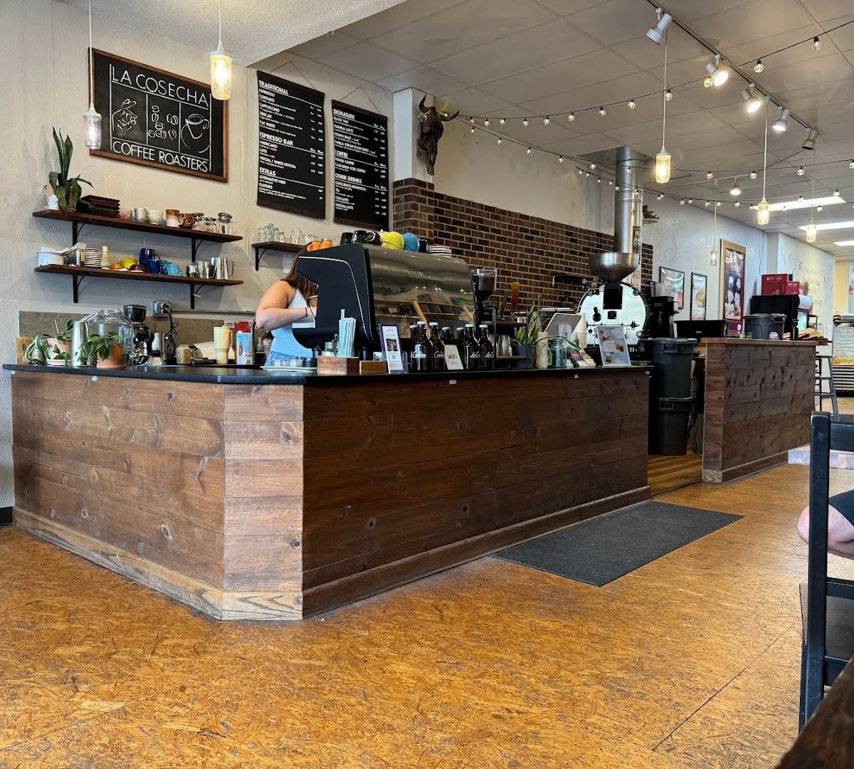 Interior of La Cosecha Coffee Roasters, specialty coffee shop in St. Louis