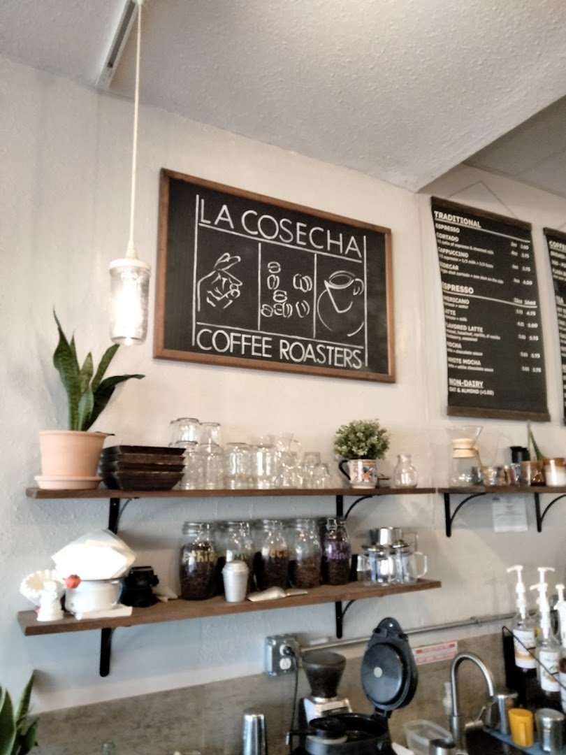 Interior of La Cosecha Coffee Roasters, specialty coffee shop in St. Louis