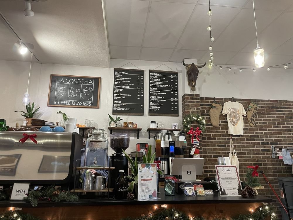 Interior of La Cosecha Coffee Roasters, specialty coffee shop in St. Louis