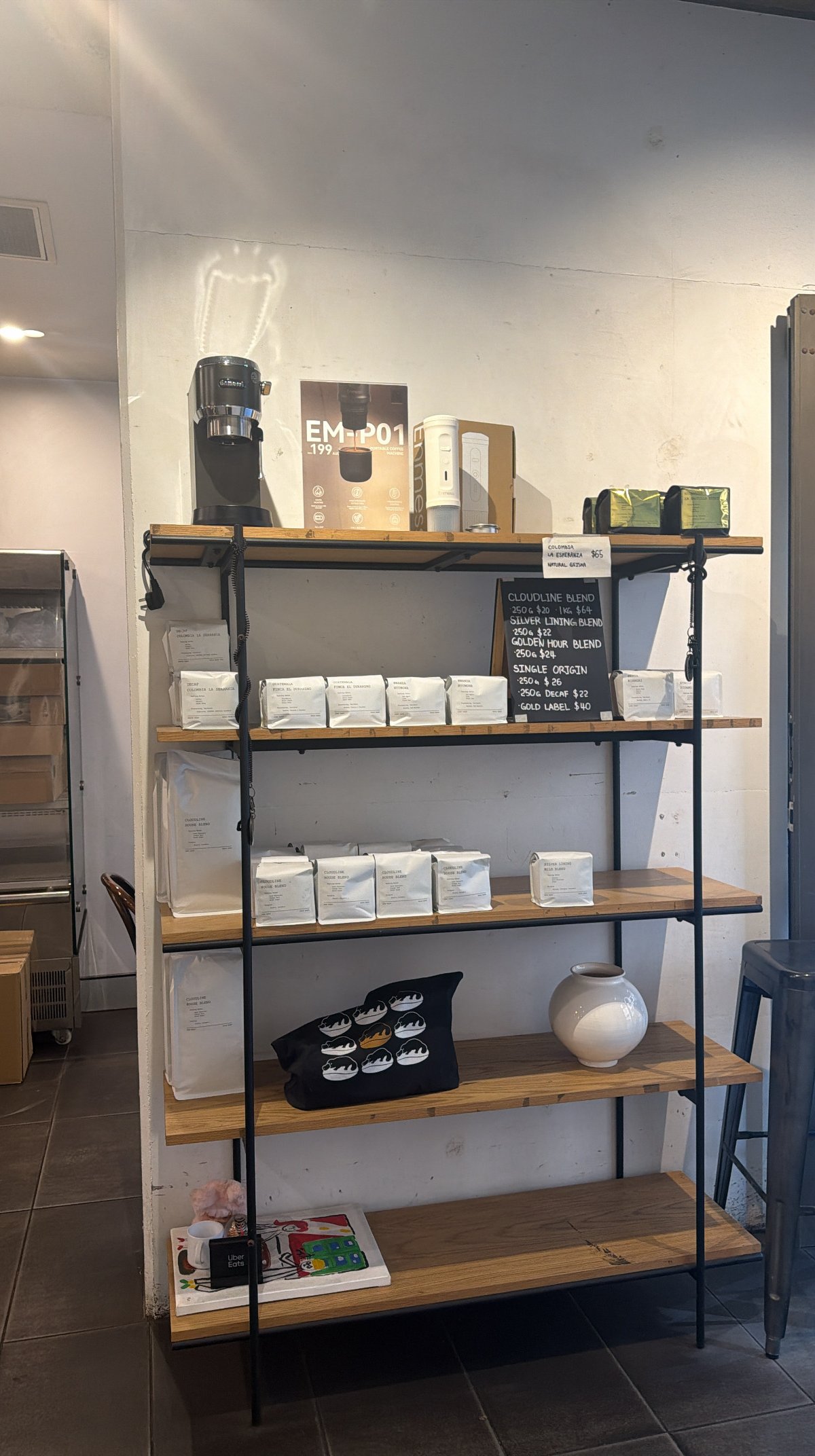 Interior of Cloudline Coffee, specialty coffee shop in Sydney
