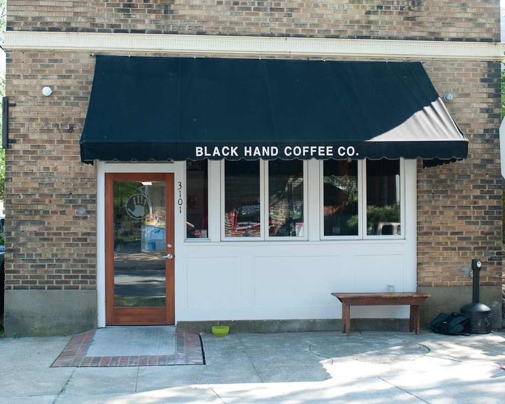 Storefront of Black Hand Coffee Co, specialty coffee shop in Richmond