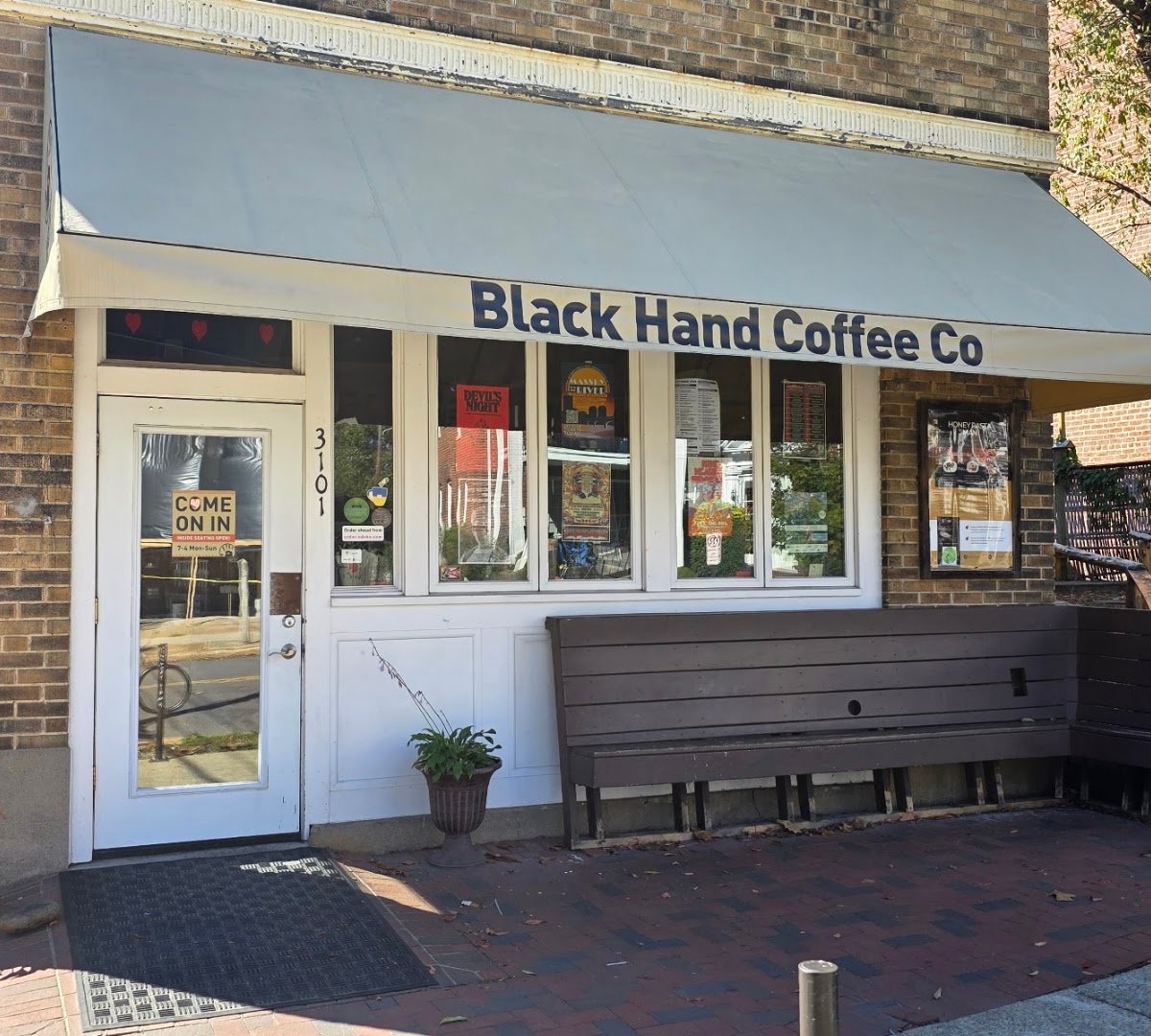 Storefront of Black Hand Coffee Co, specialty coffee shop in Richmond