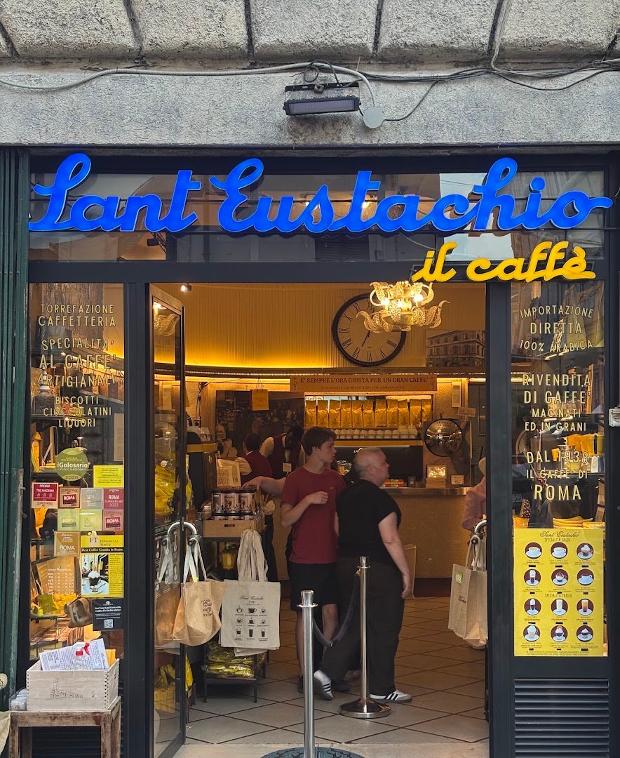 Storefront of Sant' Eustachio Caffè, specialty coffee shop in Rome